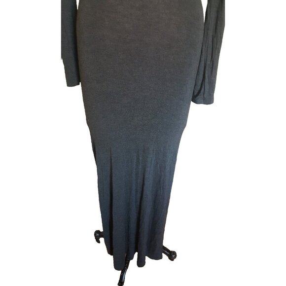 Sparkle & Fade maxi gray bodycon stretch cut out back waterfall pencil dress S - Picture 6 of 11